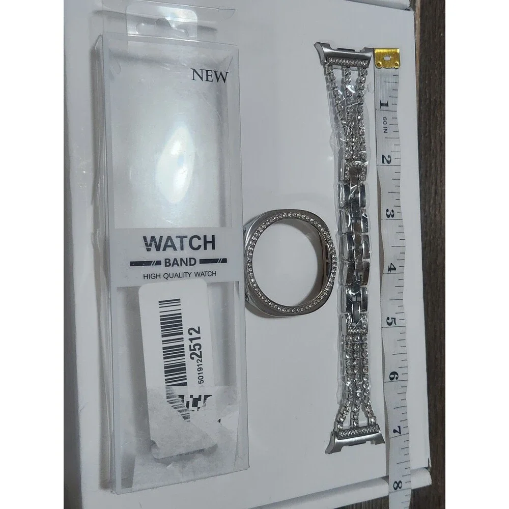 Silver Metal Strap Band w/ Bumper Case for Samsung Galaxy Watch 8 40mm 44mm
